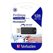 Verbatim PinStripe 128GB USB 3.2 Gen 1 Flash Drive (49319)