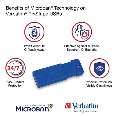 Verbatim PinStripe 32GB USB 3.2 Type A Flash Drive - Thumbnail 2