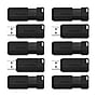 Verbatim PinStripe 32GB USB 2.0 Type A Flash Drive, Black, 10/Pack (70062)~#|#~sp169867446_sc7