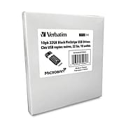 Verbatim PinStripe 32GB USB 2.0 Flash Drive, 10/Pack (70062)