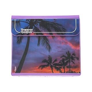 Mead 260038FN-ECM) Trapper Keeper Binder, retrodesign, 2,5 cm map inclusief 2 mappen en extra tas, metalen ringen en veerclip, veilige opslag, kleurblok, Mead School Supplies