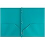 JAM Paper POP 2-Pocket Plastic Folders with Fastener, Teal Blue, 6/Pack (382ECteu)~#|#~sp170186333_sc7