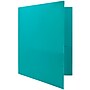 JAM Paper POP 2-Pocket Plastic Folders with Fastener, Teal Blue, 6/Pack (382ECteu)~#|#~sp170186359_sc7