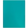 JAM Paper POP 2-Pocket Plastic Folders with Fastener, Teal Blue, 6/Pack (382ECteu)~#|#~sp170186360_sc7