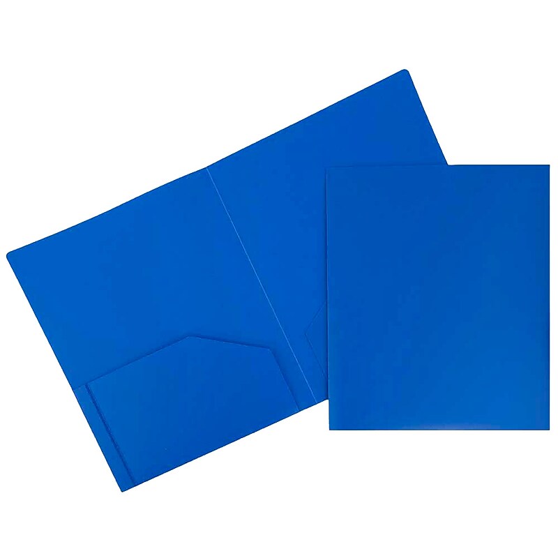 JAM Paper Heavy Duty 2-Pocket Folders, Blue, 6/Pack (383HBU) image 1