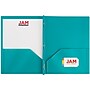 JAM Paper POP 2-Pocket Plastic Folders with Fastener, Teal Blue, 6/Pack (382ECteu)~#|#~sp170186434_sc7