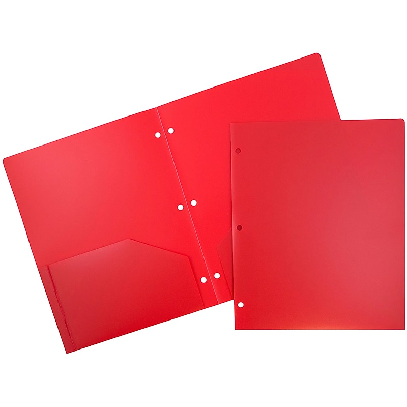 JAM Paper Heavy Duty 2-Pocket Presentation Folders, Red, 6/Pack (383HHPreb) image 1
