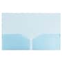JAM Paper Light Weight Two-Pocket Plastic Presentation Folders, Blue, 6/Pack (381BLUED)~#|#~sp170186479_sc7