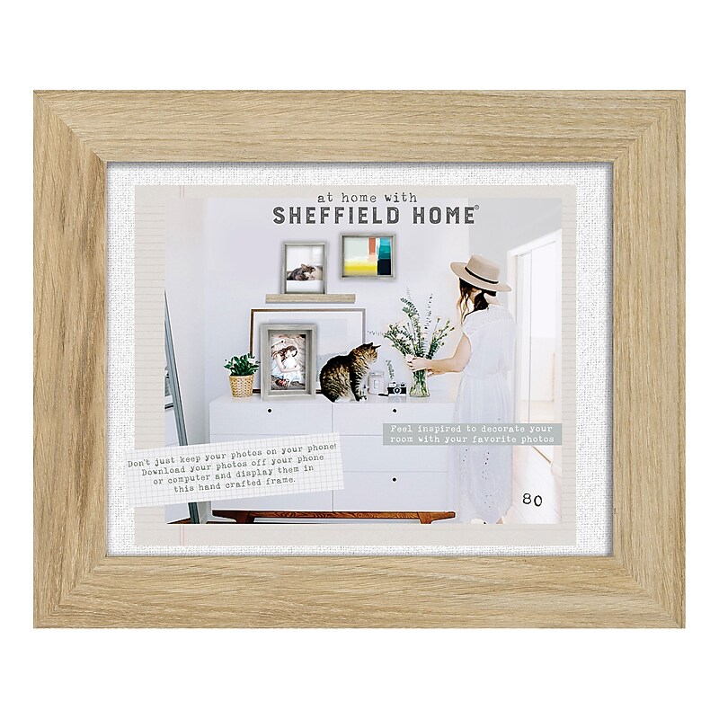 SHEFFIELD HOME 8" x 10" Polystyrene Picture Frame, Natural Wood (ST7D4780 NAT) image 1