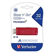 Verbatim Store 'n’ Go 32GB USB Flash Drive, Red (96806)