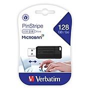 Verbatim PinStripe 128GB USB 2.0 Basic Drive (49071)