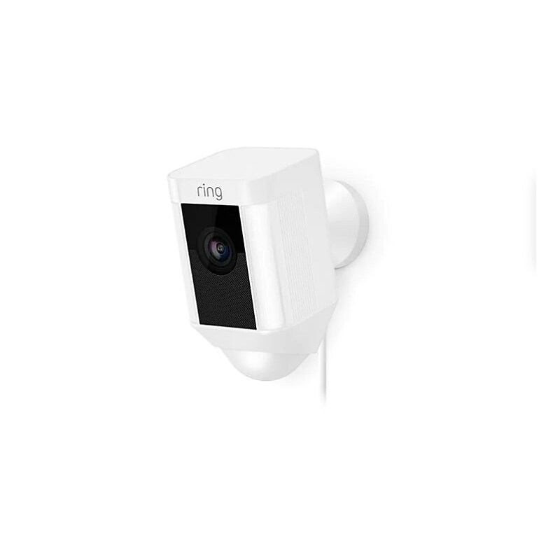 Ring Spotlight WiFi Indoor/Outdoor Cam, Wired (Plug-In), White (8SH1P7-WEN0) image 1