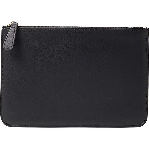 Martha Stewart Zipper Faux Leather Pouch, Black (MS106F) Staples