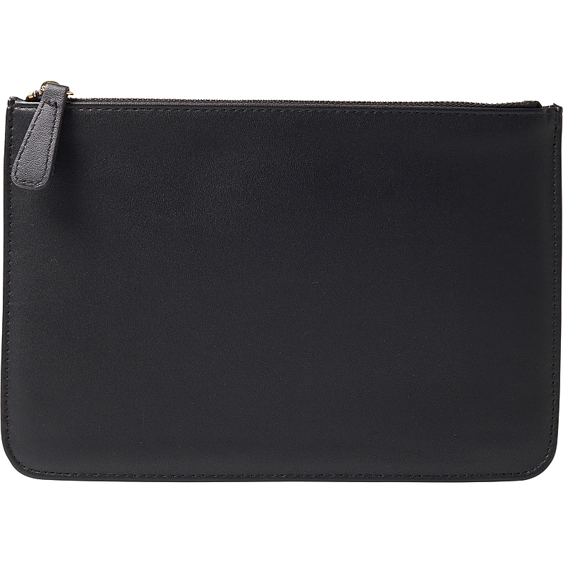 Martha Stewart Zipper Faux Leather Pouch, Black (MS106F) image 1