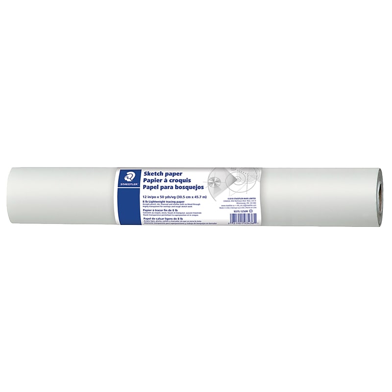 Staedtler 12" Sketch Paper Rolls, White, 150' (937S 1250R) image 1