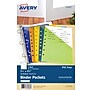 Avery Mini Binder Pockets for 5 1/2" x 8 1/2" Paper, Assorted Colors, 5/Pack (75307)~#|#~sp170351622_sc7