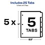 Avery Index Maker Print & Apply Label Paper Dividers for Copiers, 5 Tabs, White, 5 Sets/Pack (11421)~#|#~sp170352912_sc7