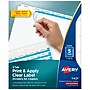 Avery Index Maker Print & Apply Label Paper Dividers for Copiers, 5 Tabs, White, 5 Sets/Pack (11421)~#|#~sp170352915_sc7