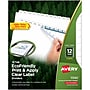 Avery EcoFriendly Index Maker Print & Apply Label Paper Dividers, 12 Tab, White, 5/Pack (11582)~#|#~sp170353056_sc7
