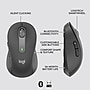 Logitech Signature M650 Wireless Ergonomic Optical USB Mouse, Graphite (910-006250)~#|#~sp170355440_sc7