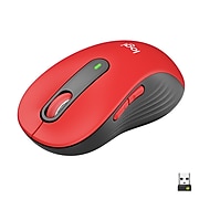 Logitech Signature M650 L Full Size Wireless Mouse - For Large Sized Hands, Classic Red