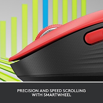 Logitech Signature M650 Lg Wireless Optical USB Mouse - For Large Sized Hands, Classic Red (910-006358)