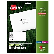Avery EcoFriendly Laser/Inkjet Shipping Labels, 2" x 4", White, 250 Labels Per Pack (48263)