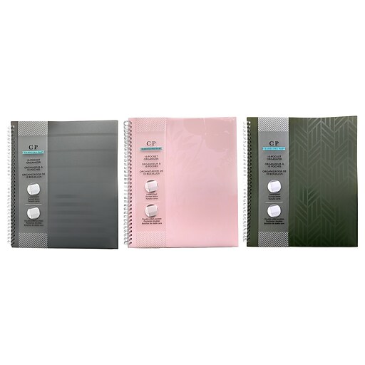 Carolina Pad Noted Neutrals Glossy 10Pocket Portfolio Folder, Assorted