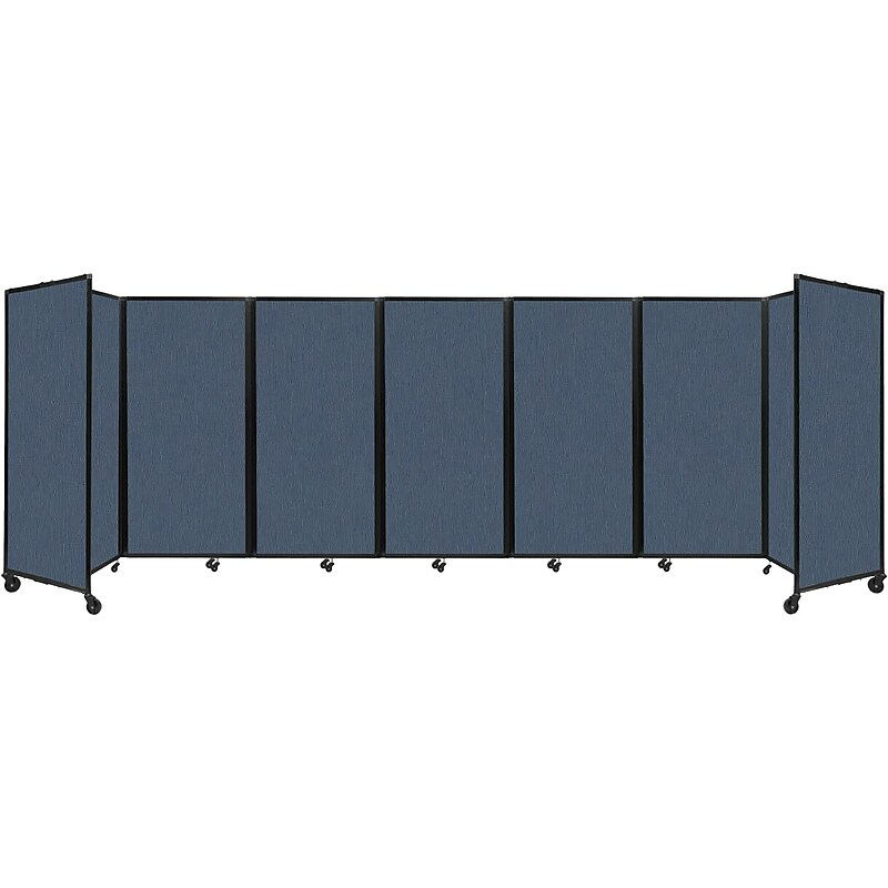 Versare The Room Divider 360 Freestanding Mobile Partition, 72"H x 234"W, Ocean Fabric (1172715) image 1