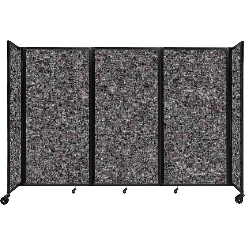 Versare The Room Divider 360 Freestanding Mobile Partition, 72"H x 102"W, Charcoal Gray (1172307) image 1