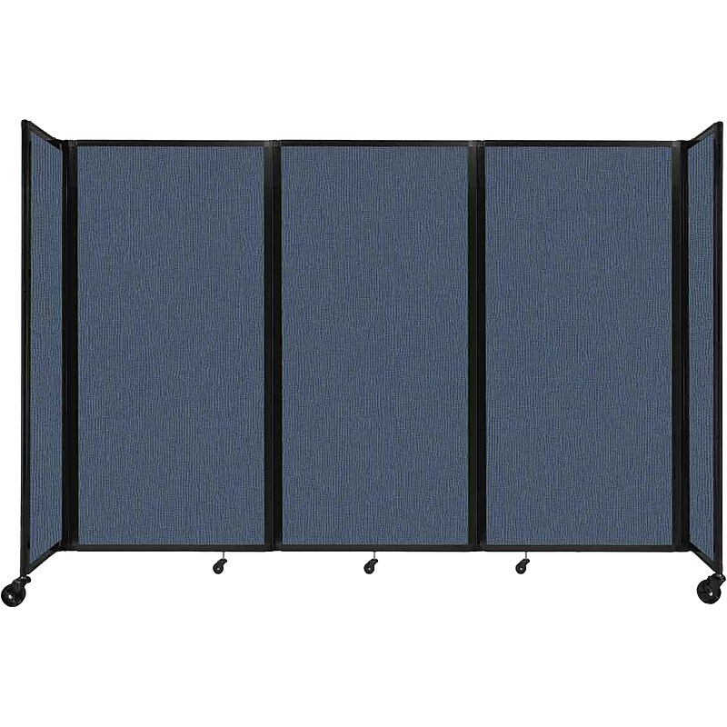 Versare The Room Divider 360 Freestanding Mobile Partition, 72"H x 102"W, Ocean Fabric (1172315) image 1