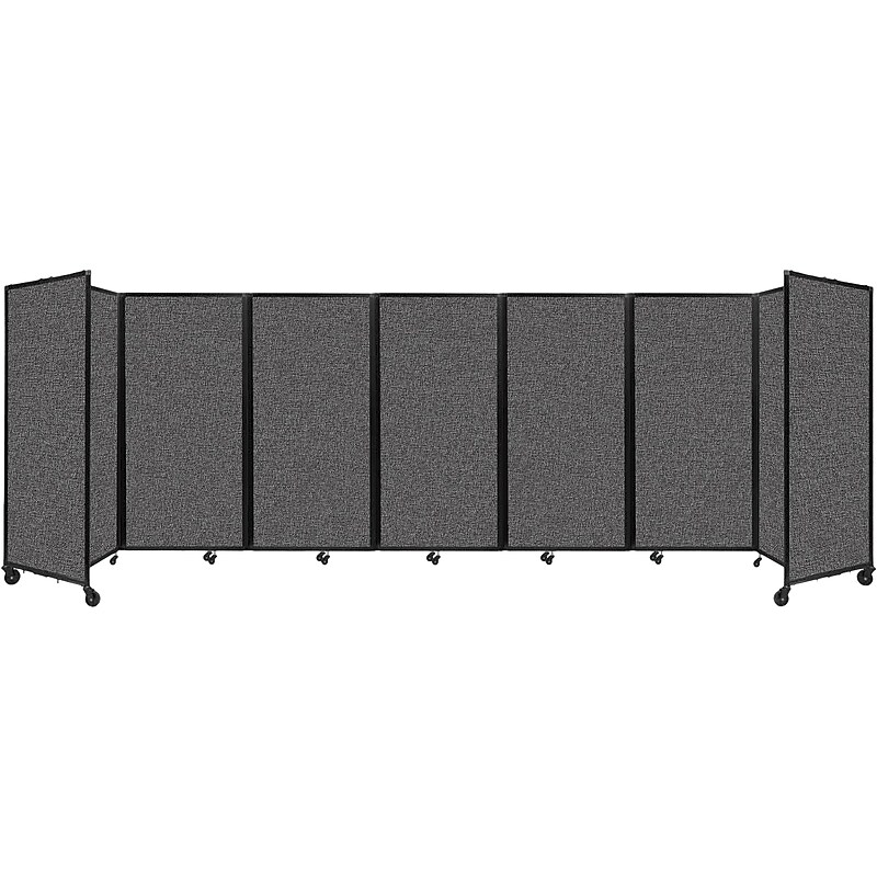 Versare The Room Divider 360 Freestanding Mobile Partition, 72"H x 234"W, Charcoal Gray Fabric (1172707) image 1