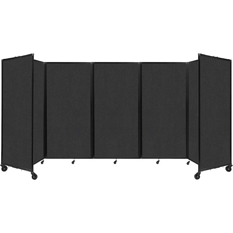 Versare The Room Divider 360 Freestanding Mobile Partition, 72"H x 168"W, Black Fabric (1172502) image 1