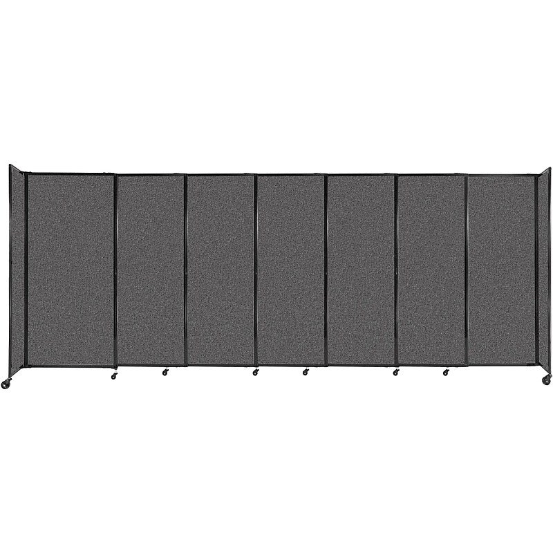 Versare StraightWall Freestanding Mobile Partition, 72"H x 186"W, Charcoal Gray Fabric (1472707) image 1
