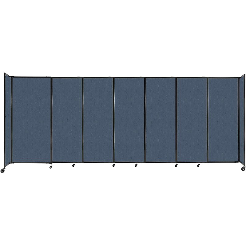 Versare StraightWall Freestanding Mobile Partition, 72"H x 186"W, Ocean Fabric (1472715) image 1