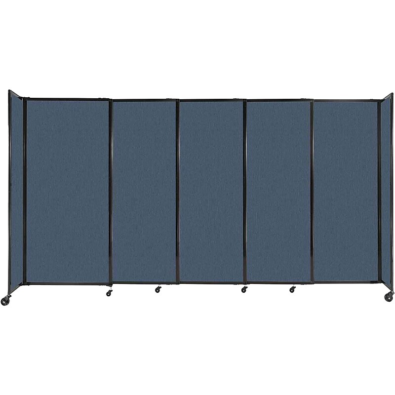 Versare StraightWall Freestanding Mobile Partition, 72"H x 135"W, Ocean Fabric (1472515) image 1