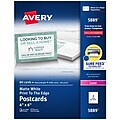 Avery Uncoated Postcards, 6" x 4", White, 80/Box (5889)