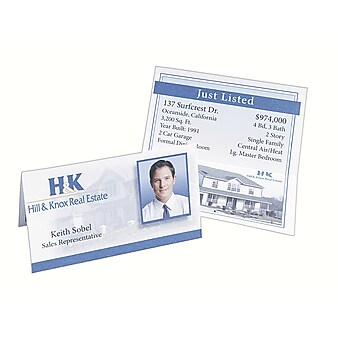 Avery Small 2"H x 3.5"W White Matte Table Tents, Inkjet/Laser, 160/Box