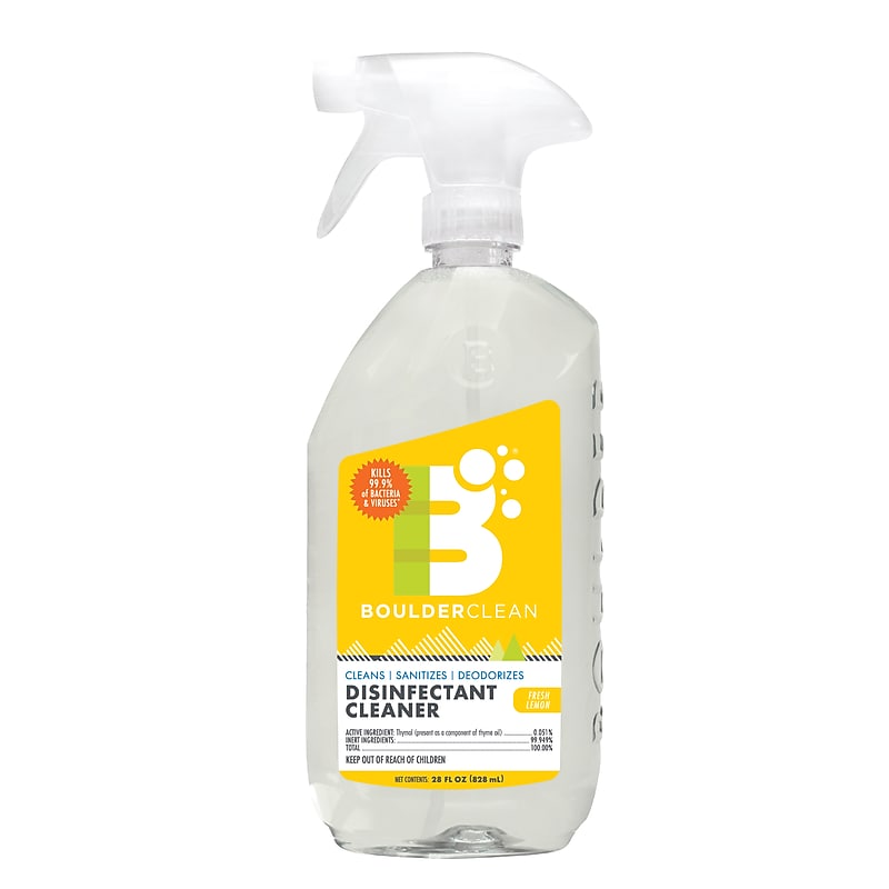 Boulder Clean Disinfecting Cleaner, Lemon Scent, 28 Oz. (003007) image 1
