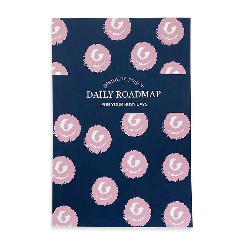 Kahootie Co Daily Planner For Your Busy Days, 6" x 9", Navy Pink Polka Dots (ITKDNPPD) image 1