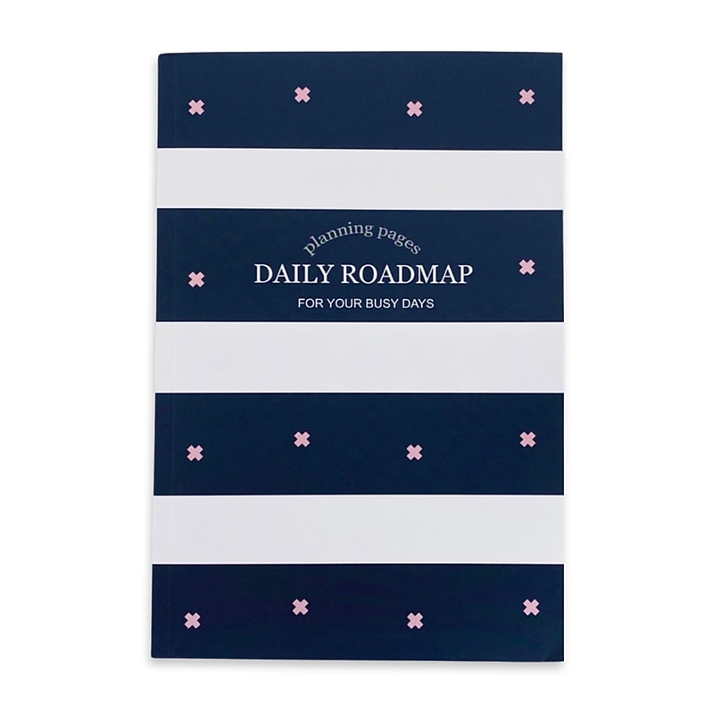 Kahootie Co Daily Planner For Your Busy Days, 6" x 9", Navy Stripe (ITKDNS) image 1