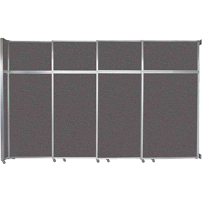 Versare Operable Wall Clamp Mount Sliding Room Divider, 101.25"H x 152"W, Charcoal Gray Fabric (1072407) image 1