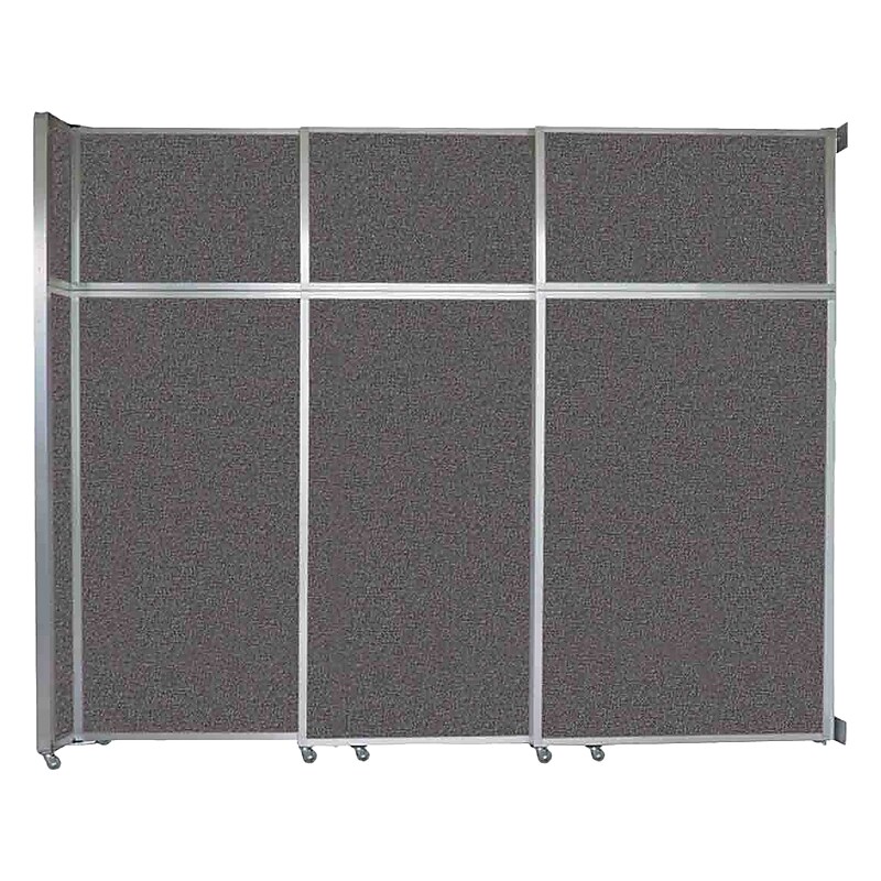Versare Operable Wall Clamp Mount Sliding Room Divider, 101.25"H x 117"W, Charcoal Gray Fabric (1072307) image 1