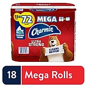 Charmin Ultra Strong Mega 2-Ply Toilet Paper, White, 286 Sheets, 18 Rolls/Pack (52084)