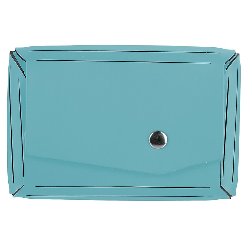 JAM Paper® Italian Leather Business Card Holder Case with Angular Flap, Teal Blue, Sold Individually (233329916) image 1