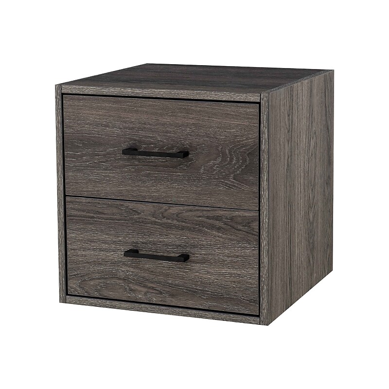 QUUBs 15.75" Drawer Cabinet with 2 Drawers, Weathered Gray (G115002500) image 1