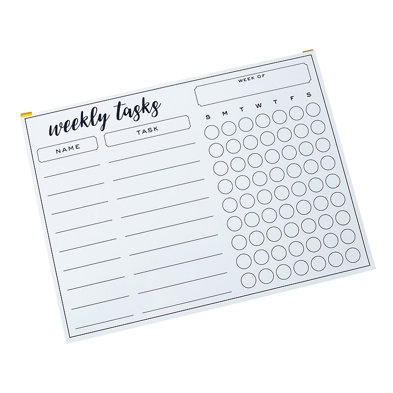 Martha Stewart 16" x 12" Dry-Erase Weekly Task Board, White (MS109A) image 1