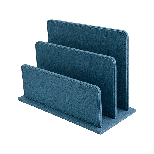 Martha Stewart File Sorter, Navy Faux Leather (MS110B) | Staples