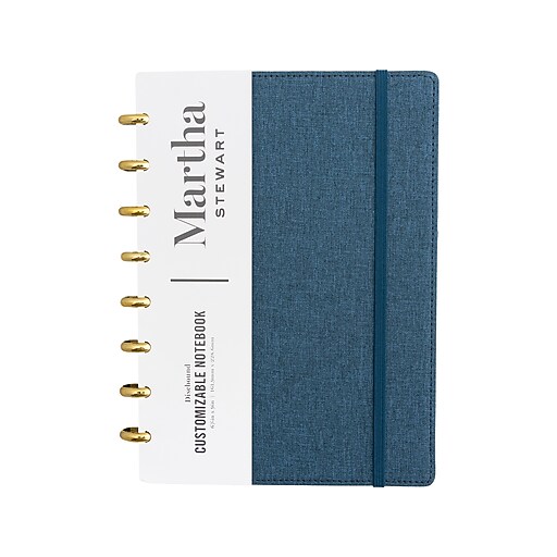 Martha Stewart Discbound Customizable Notebook, 6.38" x 9", Ruled, 60 Sheets, Navy (MS110P