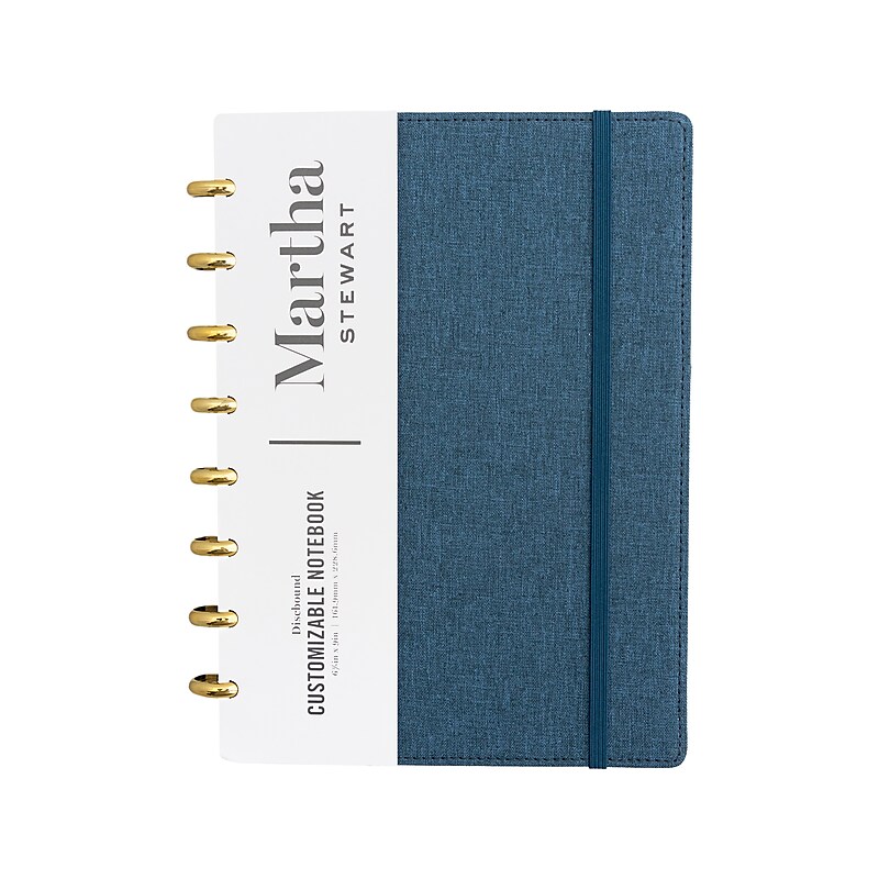 Martha Stewart 1-Subject Customizable Notebook, 6.38" x 9", Narrow Ruled, 60 Sheets, Blue (MS110P) image 1